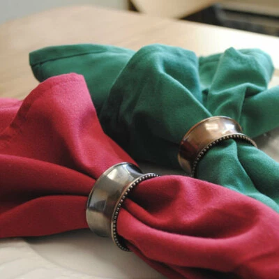 TABLELINENSFORLESS Hemmed Edge 20 x 20 Inch Square Spun-Polyester Dinner Napkins