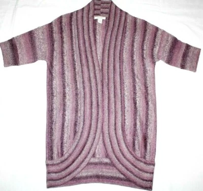 DressBarn开衫尺寸中号针织紫色毛衣夹克(p82) — 第 1/4 张图片