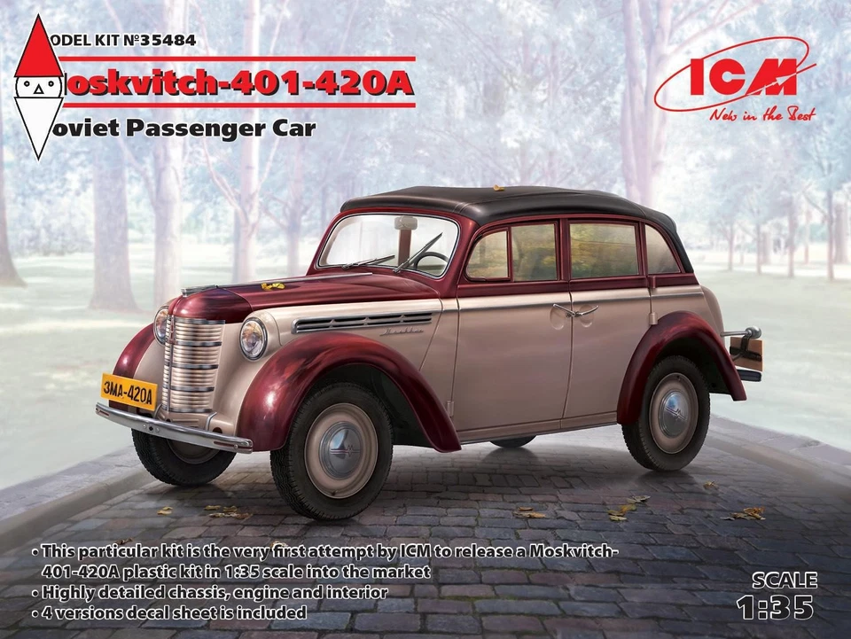 ICM 1/35 MOSKVITCH-401-420A SOVIET PASSENGER CAR - Immagine 1 di 1