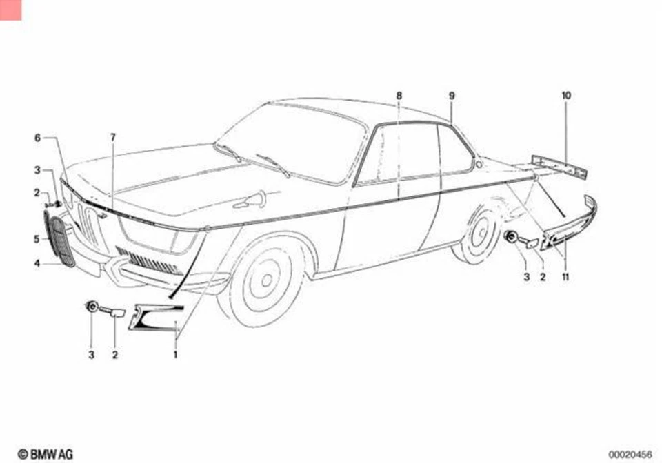 Genuine BMW NK 2000C 2000CS Coupe Moulding Front Right 51135780106 - Изображение 1 из 1