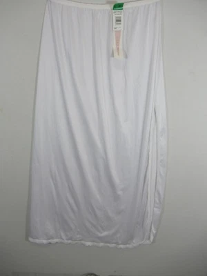 NUEVA Maxi Falda De Colección Shadowline Satén Medio Slip Mujer Grande Blanca Nylon Abertura Foto 1 de 4