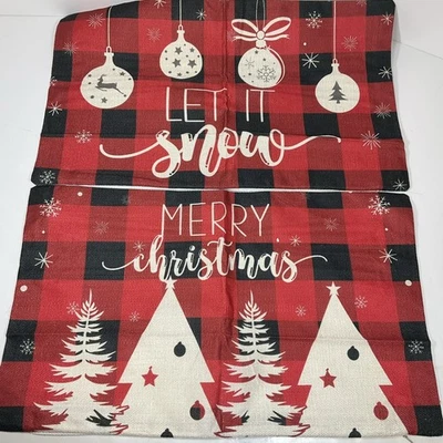 Fundas de almohada a cuadros Buffalo, X 2 decoración del hogar de Navidad (10 X 19 planas) nuevas sin etiquetas Foto 1 de 4
