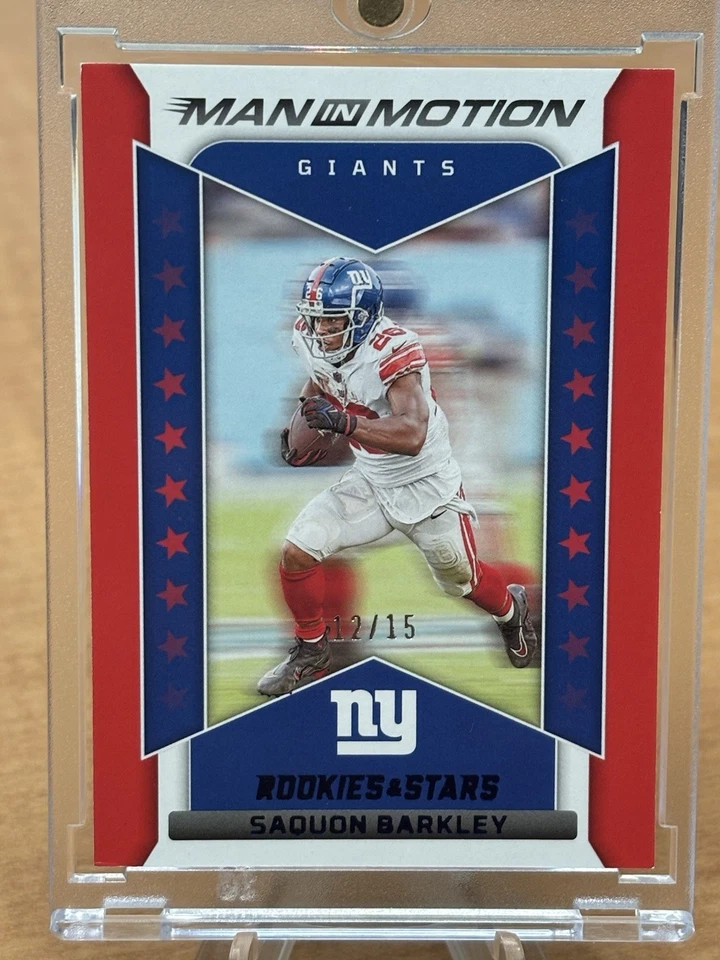 🔥🏈 2022 Panini Rookies & Stars - Man in Motion Saquon Barkley #MM-10 Red /15 - Image 1 of 4