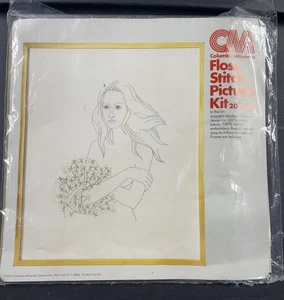 NOS Vintage 1976 Columbia-Minerva Zahnseide Stich Bild Kit "Innocent Maiden" 20"x24 - Bild 1 von 4