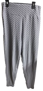 Silver Gray Honeycomb Leggings Pants Women's size 1X Activewear Gym #CUZ - Picture 1 of 3