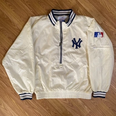VINTAGE 90’s NEW YORK YANKEES WINDBREAKER JACKET SIZE L PRO PLAYER RARE VTG MLB - Image 1 of 4