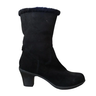 Botas deportivas de gamuza negras Anne Klein 9,5? Forro de piel sintética clásico Foto 1 de 4