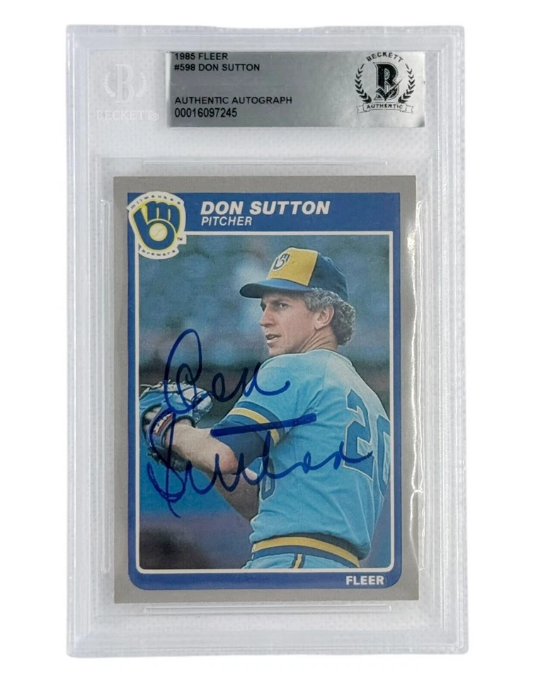 Don Sutton Autographed 1985 Fleer #598 Beckett Authenticated - Image 1 of 1