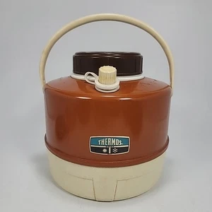 Vintage Thermos Picnic Jug One Gallon Burnt Orange Water Cooler Vessel 70s - Picture 1 of 4