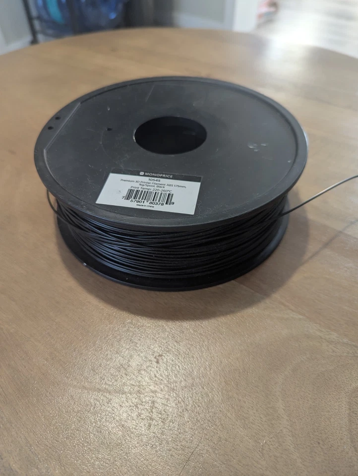 3kg PLA 1.75mm 3D Printer Filament Spool Roll Black, - Image 1 of 2