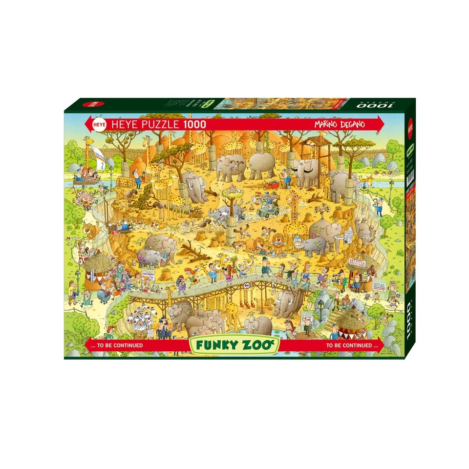 1000 Pcs Jigsaw Puzzle Degano African Habitat Funky Zoo Cartoon Heye