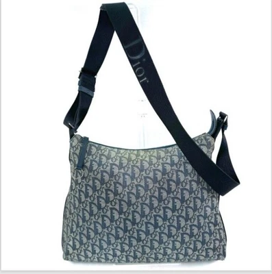Auténtico bolso bandolera DIOR Trotter de lona nailon azul marino plateado Foto 1 de 4