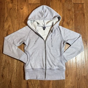 Patagonia Hoodie Damen SMALL Sweatshirt Reißverschluss Lavendel mit Daumenlöchern Logo - Bild 1 von 11