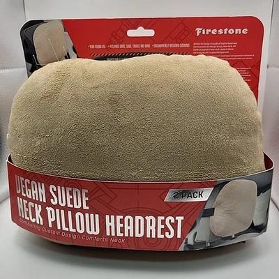 (2) Almohada para cuello de gamuza vegana Firestone asiento de coche reposacabezas cojín o almohada para la cintura Foto 1 de 2