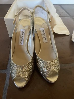 Nuevo en caja Jimmy Choo Nova Tacones Brillo Champagne 39 1/2 Foto 1 de 4