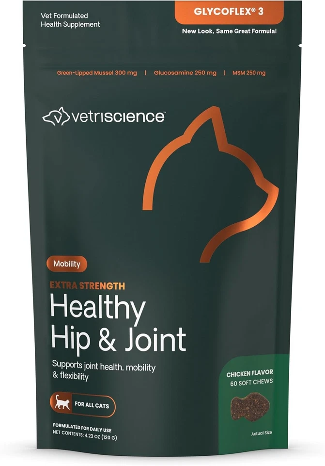 VetriSCIENCE Glycoflex 3 Hip and Joint Supplement for Cats 60 Bite Sized Chews