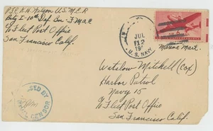 Mr Fancy Cancel WW II Censored Fleet Post Office US Navy Censored '4? #1194 - Picture 1 of 2