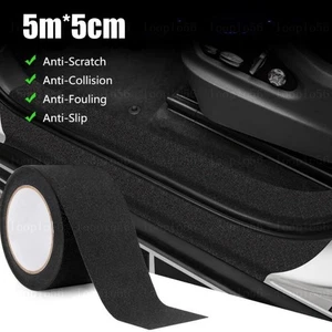 Car Door Sill Scuff Anti-Scratch Bumper Trunk Protector Film Sticker 5cm*5m - Foto 1 di 14