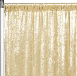 CVL 1x Velvet Curtain Panel – 244cm (H) x 132cm (W) – Backdrop Drape (Cream) - Picture 1 of 1