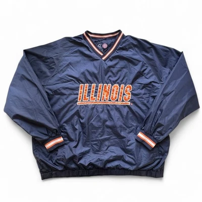 Chaqueta cortavientos vintage University Illinois Fighting Illini bordada XXL Foto 1 de 4