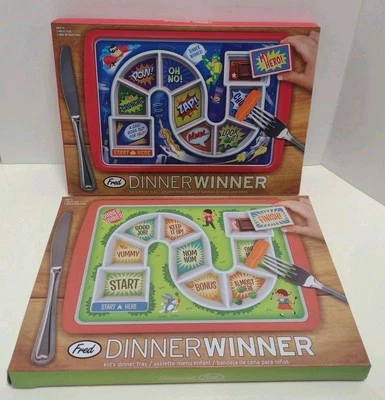 2 Fred and Friends Ganador de Cena Niños Plato Juego Bandeja Comedores Quisquillosos Foto 1 de 4