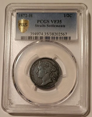 Straits Settlements (Malaysia) Victoria 1872 H 1/2 Cent VF35 PCGS - Image 1 of 4