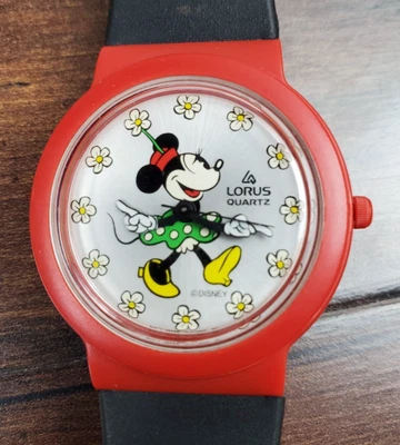 Vtg LORUS Disney Minnie Mouse Watch Rare Green Dress V515-6610 NEW BATTERY Works - Image 1 of 3