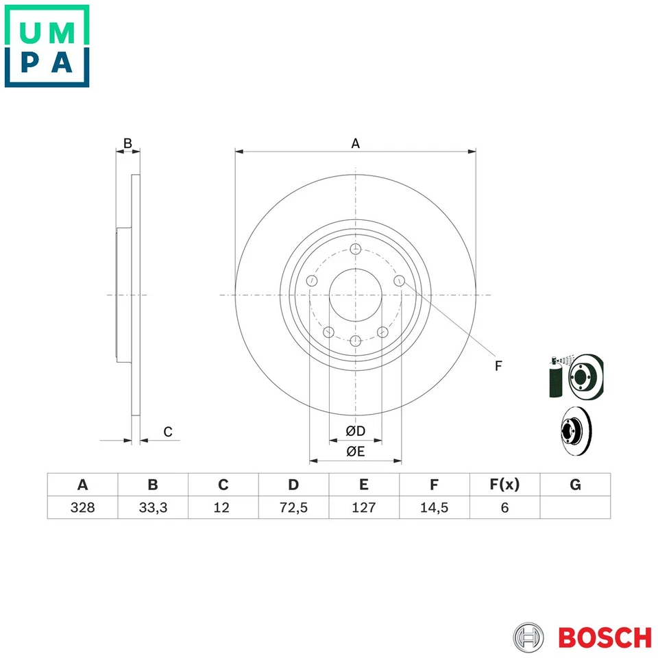2x BRAKE DISC 0 986 479 E57 FOR FIAT LANCIA 939B5/940A5.000 2.0L EDG/ED3 2.4L - Image 1 of 4