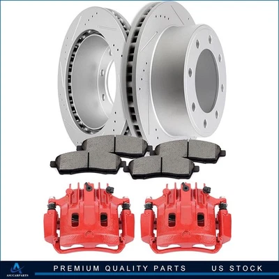 Pinzas de freno traseras rotores + pastillas de cerámica para Ford Excursion Ford F-250 2000-2005 Foto 1 de 4