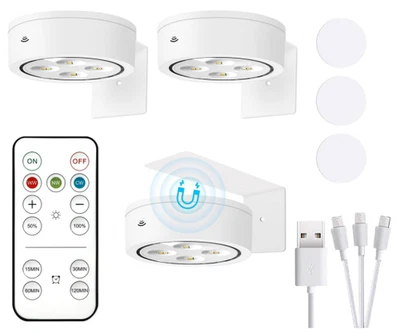 3x 6x luzes LED recarregáveis reguláveis display de arte sem fio luz de parede - Imagem 1 de 4