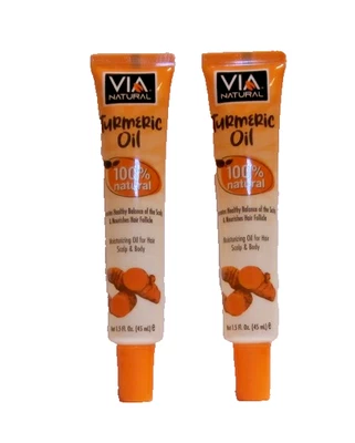 Aceite de cúrcuma VIA NATURAL 1,5 OZ EA (2 TUBOS) promueve el equilibrio saludable del cuero cabelludo Foto 1 de 3