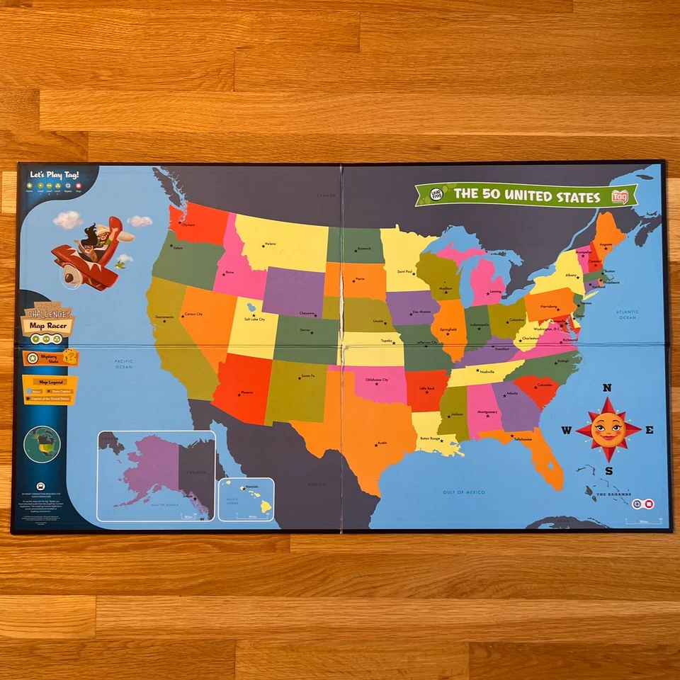 LeapFrog Tag Read & Learn 2-sided Interactive United States Map - Image 1 of 4
