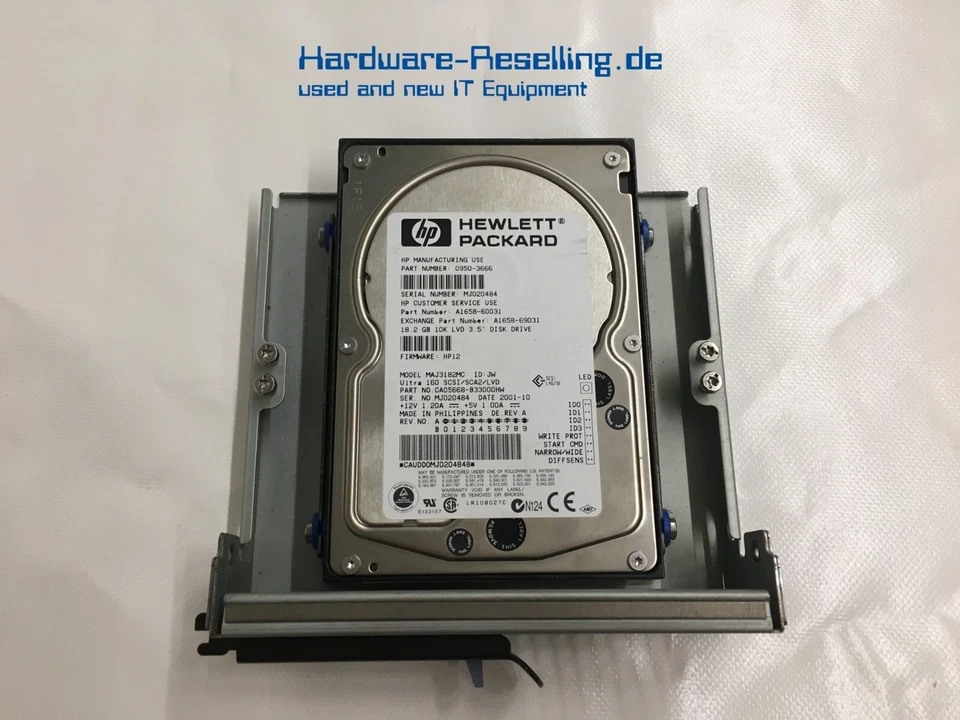 HP 18GB HP-Frame  MAJ3182MC A1658-60031 0950-3666 A1658-69031 3,5 ZOLL SCSI - Bild 1 von 1