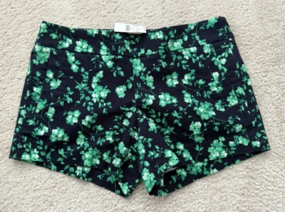 NUEVO CON ETIQUETAS J Crew Mujeres Pantalones Cortos Elastizados Chinos Calce de Ciudad Entrepierna Floral 4"" Talla 4 Foto 1 de 4