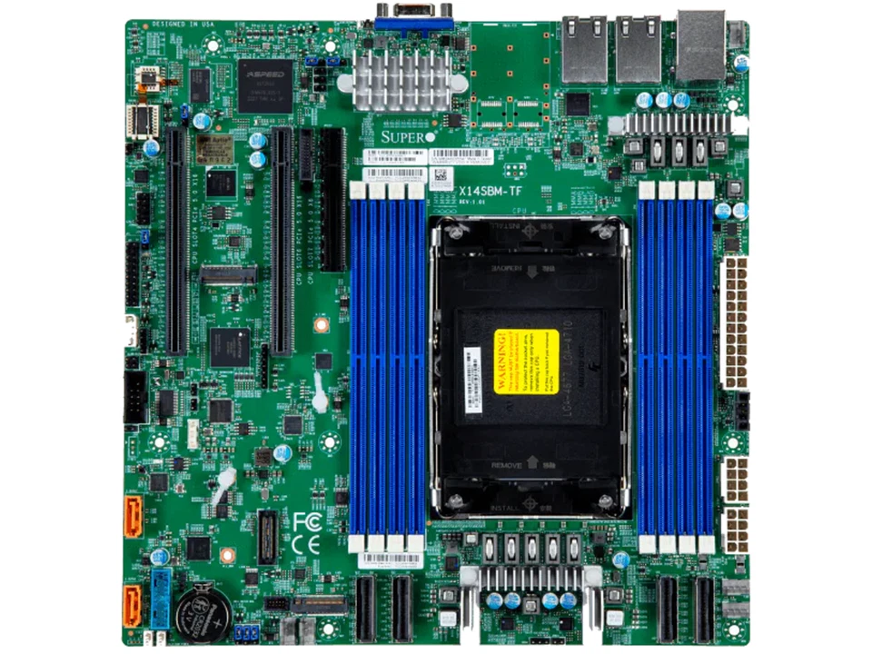 Supermicro X14SBM-TF Server Motherboard, Intel® Xeon® 6700E-series processors, S - Image 1 of 1