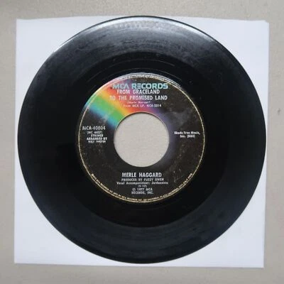 MERLE HAGGARD ARE YOU LONESOME TONIGHT/FROM GRACELAND TO THE.. VINYL 45 VG 24-83 - Image 1 of 2