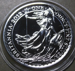 England UK 2 Pounds 2012 Silver 1oz ST-BU #F6533 "Britannia" - Picture 1 of 5