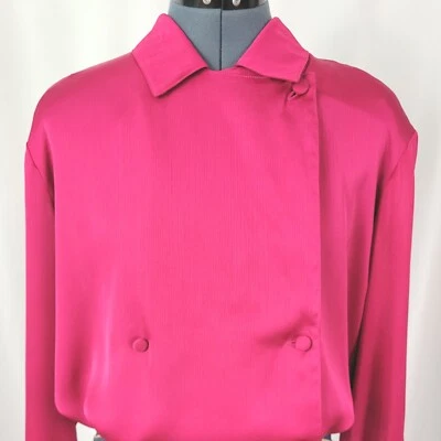 Vintage Nygard Magenta Doublebreasted Blouse Size 14P - Image 1 of 4