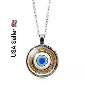 New Fashion Evil Eye Necklace for Women Men Glass Turkey Evil Eyes Lucky Pendant - Picture 1 of 4
