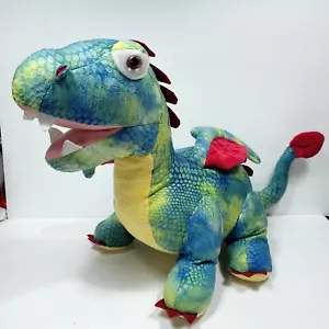 Dragón Verde Azul Rojo Grande Peluche Brillante Animal de Peluche Gigante 24" Largo Fantasía - Imagen 1 de 10