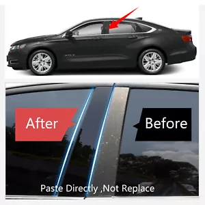 Decal Cover Fit For 2014-20 Chevrolet Impala Black Pillar Posts Door Window Trim - Imagen 1 de 7