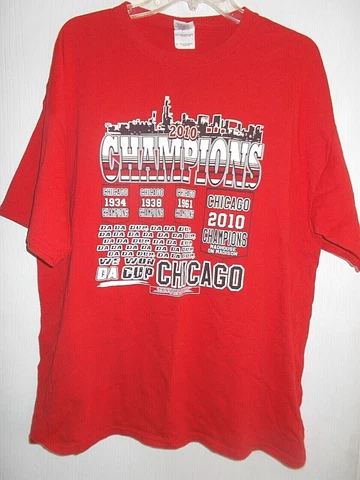 CHICAGO BLACKHAWKS SIZE XL T-SHIT 2010 CHAMPIONS MADHOUSE ON MADISON  34/38/61 Cover