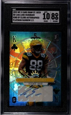 2023 Wild Card 5 Card Draw SD-LMA Luke Musgrave King Of Clubs Auto 1/1 SGC 10|8 - Image 1 of 2
