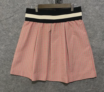 Maeve Anthropologie плиссированные качели юбка Sz L розовый эластичный пояс карманы - Изображение 1 из 4