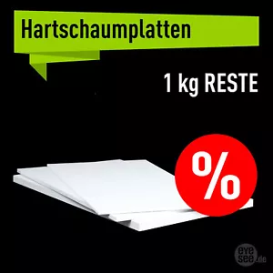 1kg Hartschaum-Platte weiß - RESTE - 2 bis 10 mm, Größen & Stärken min 50x50mm - Bild 1 von 1