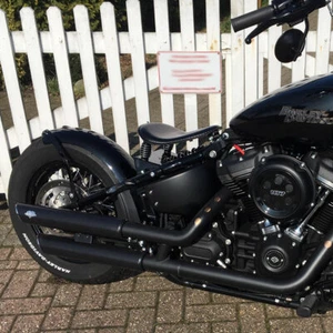 170 mm runder Stahl Bobberfender und Halter Kit für Softail Bobber Custom Bike - Bild 1 von 9
