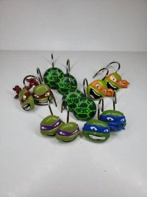 Teenage Mutant Ninja Turtles 12 Piezas Ganchos para Cortina de Ducha 2015 3 Rotos Foto 1 de 4