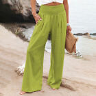 Ladies Pants High Waist Palazzo Pant Women Wide Leg Holiday Baggy Trousers