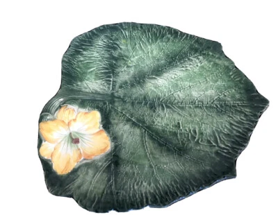 Vietri Pumpkin 意大利手绘陶瓷板/拼盘叶 12 英寸 — 第 1/4 张图片