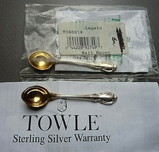 New Listing2 Towle Sterling Silver Legato Salt Spoons New Old Stock & Coa